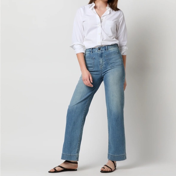 Ann Mashburn Coco Patch Pocket Jean in "7-Year Indigo Stretch Denim" Size 32 - Picture 2 of 16